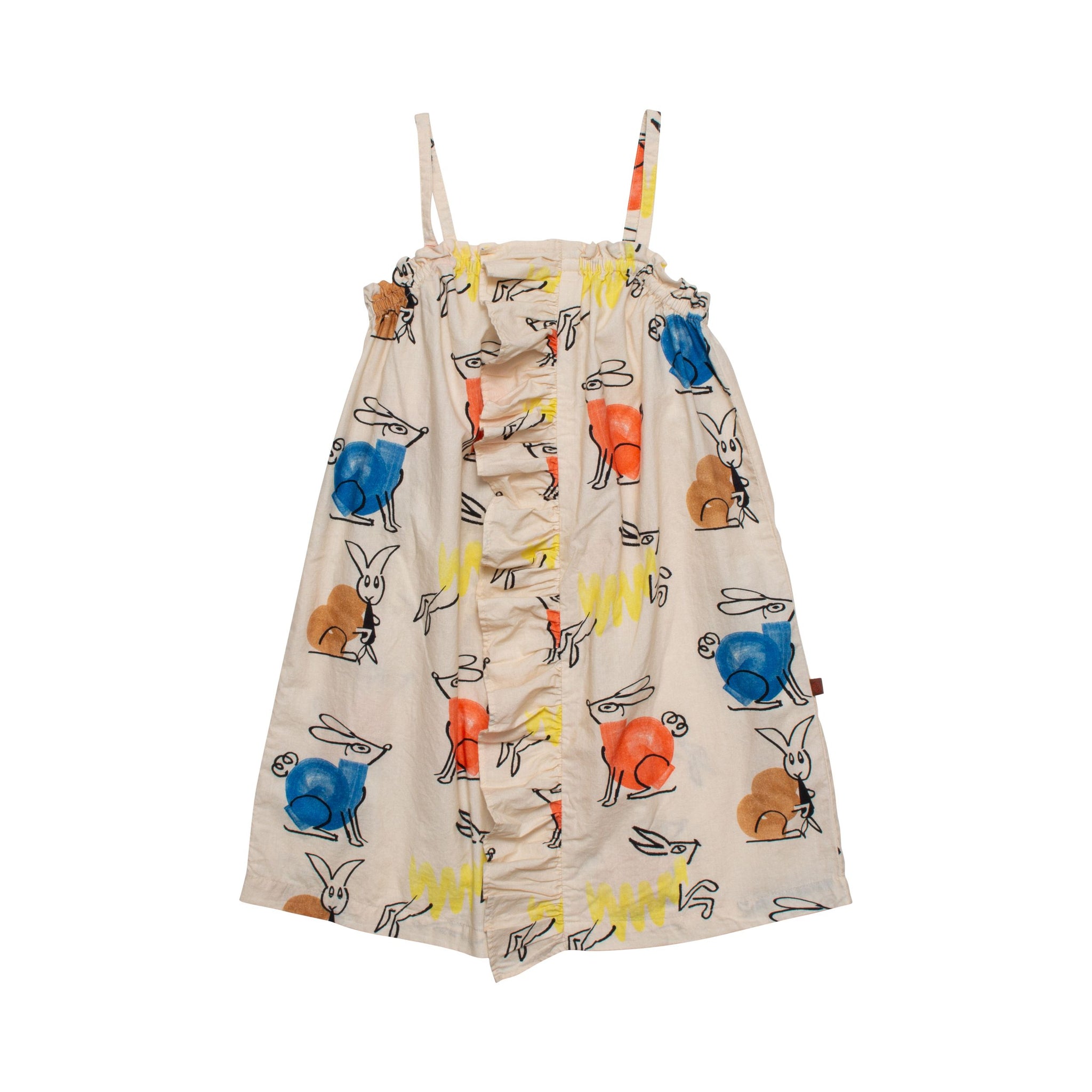 Frill Dress - Warm Sand / Multi Colours