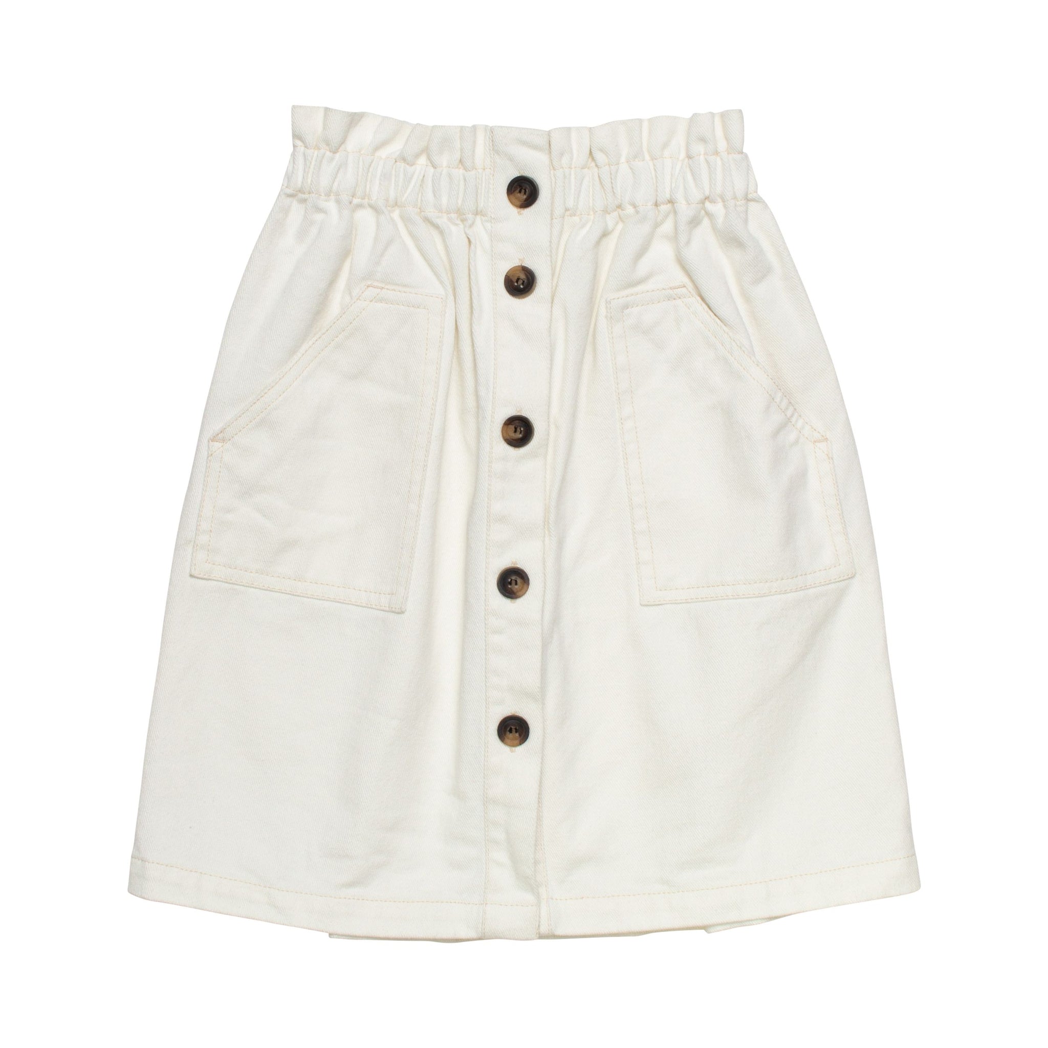 Denim Pocket Skirt - White Denim